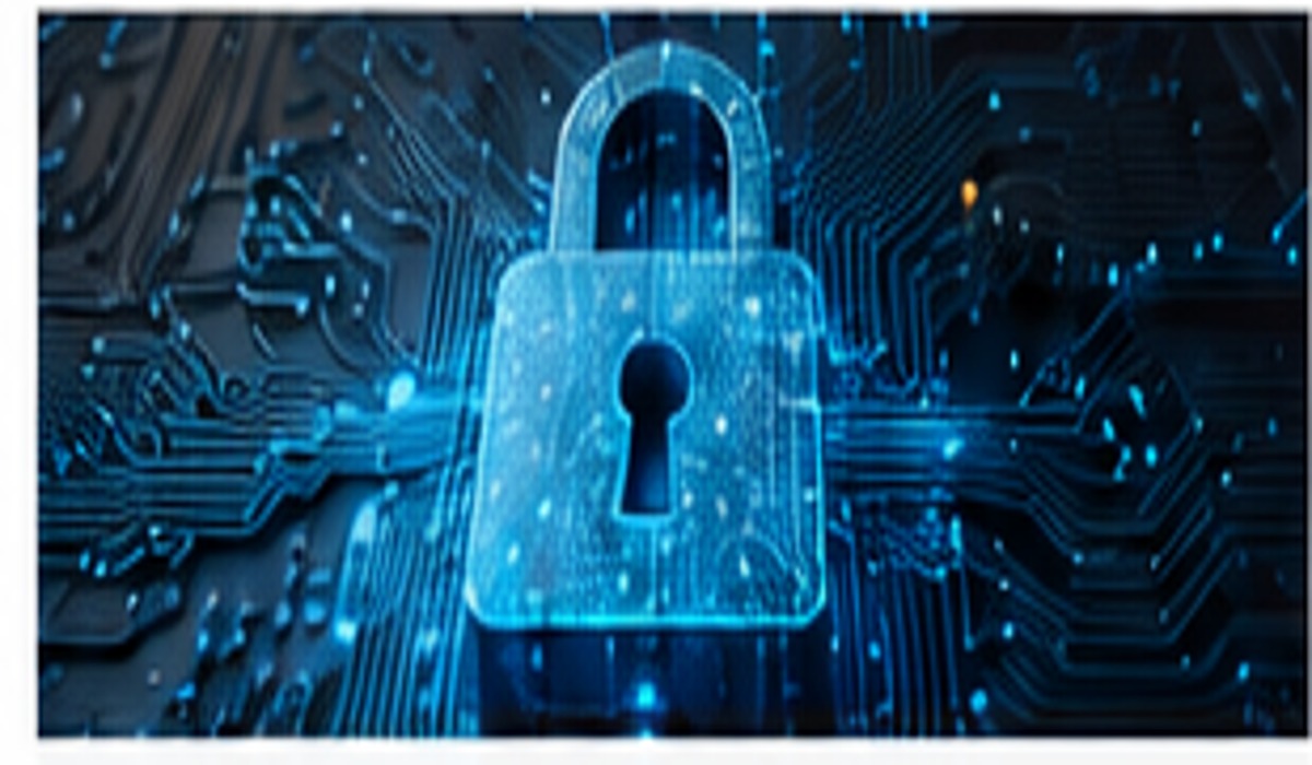 Digital security lock graphic